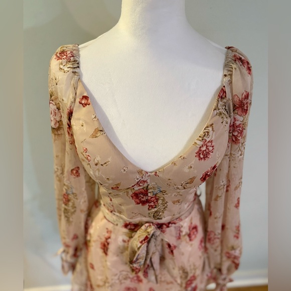 NWT Hello Molly, ‘Make Memories’ Floral Long Sleeve Boho Minidress, Size S - Picture 5 of 13